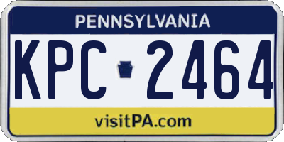 PA license plate KPC2464