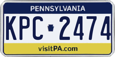 PA license plate KPC2474
