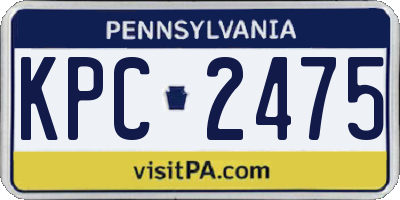PA license plate KPC2475