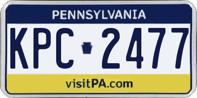 PA license plate KPC2477