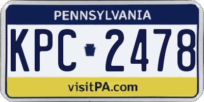 PA license plate KPC2478