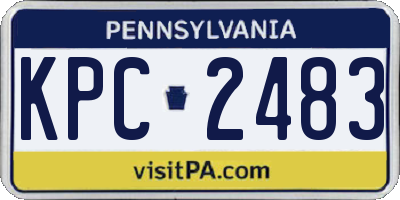PA license plate KPC2483