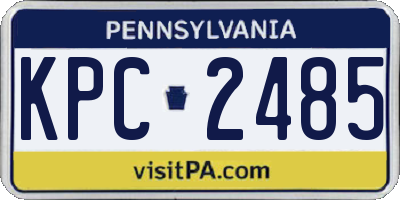 PA license plate KPC2485