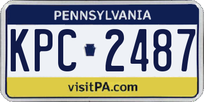 PA license plate KPC2487