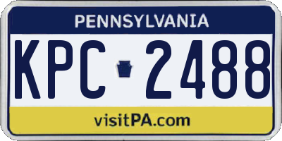 PA license plate KPC2488