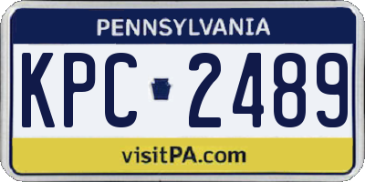PA license plate KPC2489