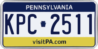 PA license plate KPC2511