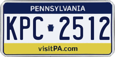 PA license plate KPC2512