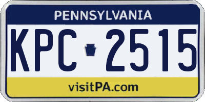 PA license plate KPC2515