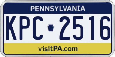 PA license plate KPC2516