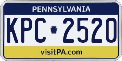 PA license plate KPC2520
