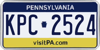 PA license plate KPC2524