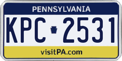 PA license plate KPC2531