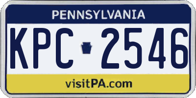 PA license plate KPC2546