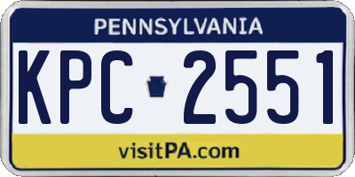 PA license plate KPC2551