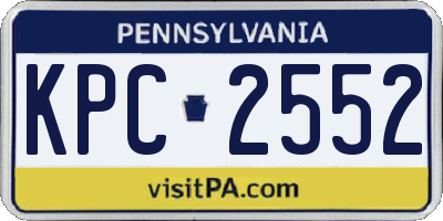 PA license plate KPC2552