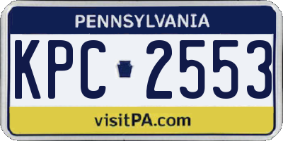 PA license plate KPC2553