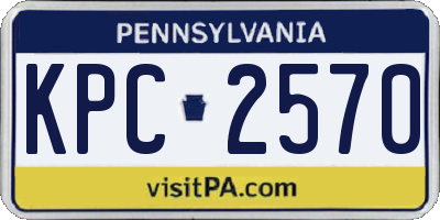 PA license plate KPC2570