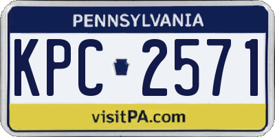 PA license plate KPC2571