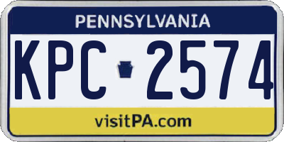 PA license plate KPC2574