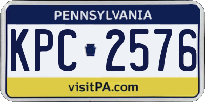 PA license plate KPC2576