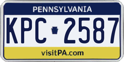 PA license plate KPC2587