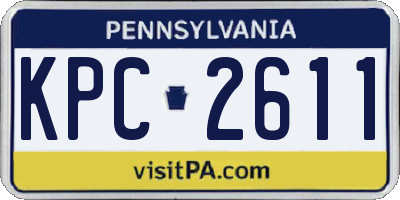 PA license plate KPC2611