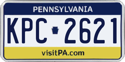 PA license plate KPC2621
