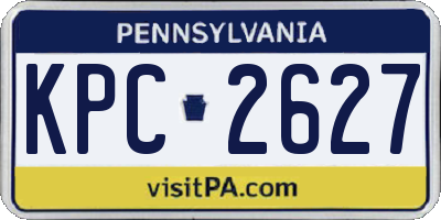 PA license plate KPC2627