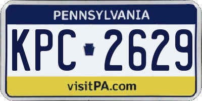 PA license plate KPC2629