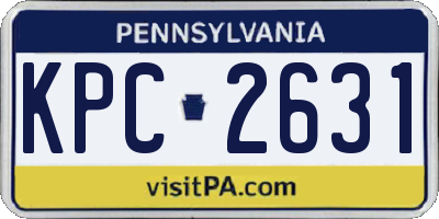 PA license plate KPC2631
