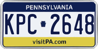 PA license plate KPC2648