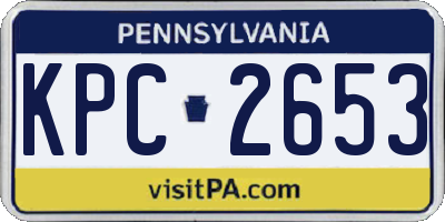 PA license plate KPC2653