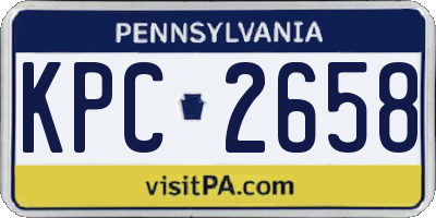 PA license plate KPC2658