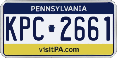 PA license plate KPC2661