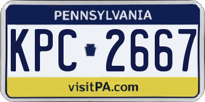 PA license plate KPC2667