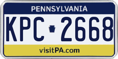 PA license plate KPC2668