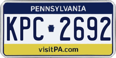 PA license plate KPC2692