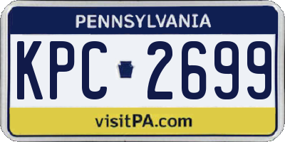 PA license plate KPC2699