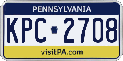 PA license plate KPC2708