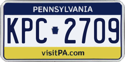 PA license plate KPC2709