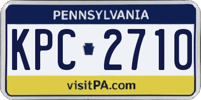 PA license plate KPC2710