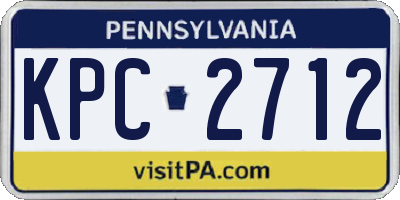 PA license plate KPC2712