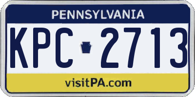 PA license plate KPC2713