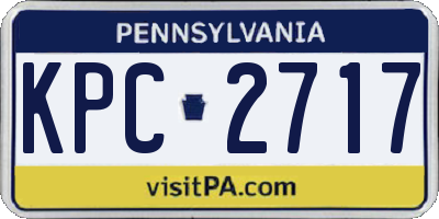 PA license plate KPC2717