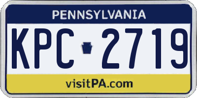 PA license plate KPC2719