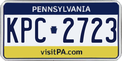 PA license plate KPC2723