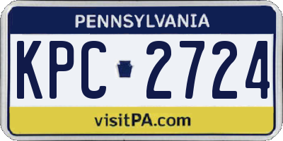 PA license plate KPC2724