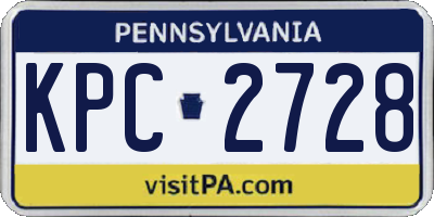 PA license plate KPC2728