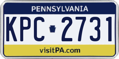 PA license plate KPC2731